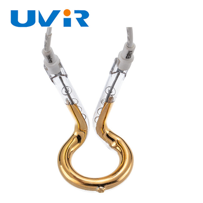 Хорошая цена 650 Вт 240 В Инфракрасная лампа с золотым кольцом, наружный диаметр 52 мм, коротковолновый нагрев онлайн